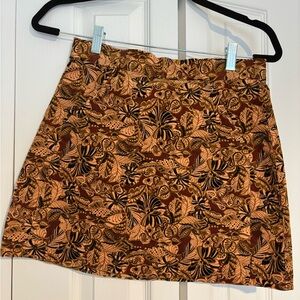Zara Orange and Black A-Line Mini Skirt